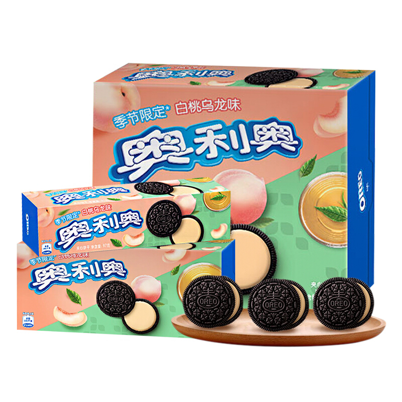 OREO 奥利奥 夹心饼干 白桃乌龙味 97g 6.9元