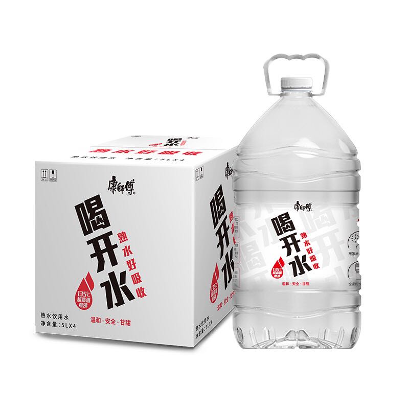 康师傅 喝开水5L*4瓶 熟水温和 饮用水 大桶水超高温杀菌 整箱装 19.15元（需