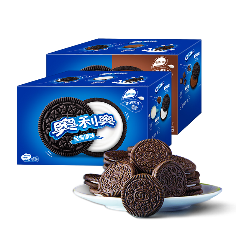 OREO 奥利奥 夹心饼干巧克力味原味组合582g*2盒 37.33元