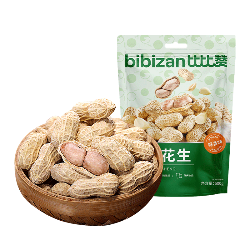 PLUS会员、首单礼金：比比赞（BIBIZAN）龙岩花生蒜香味 500g/袋 6.03元