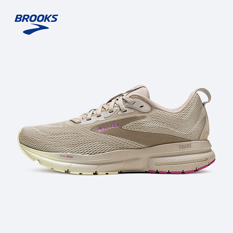 BROOKS Trace 轨迹 4 跑鞋女子缓震跑步鞋运动鞋 卡其灰/绿色/粉红	 39 306.5元