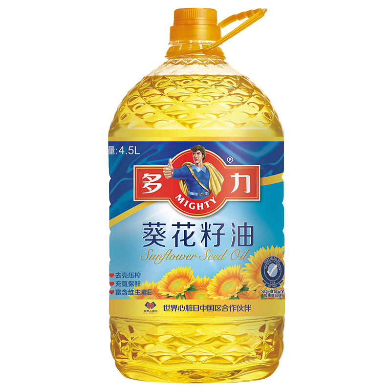 MIGHTY 多力 葵花籽食用油3.88L*2桶科学压榨 77.16元（需用券）