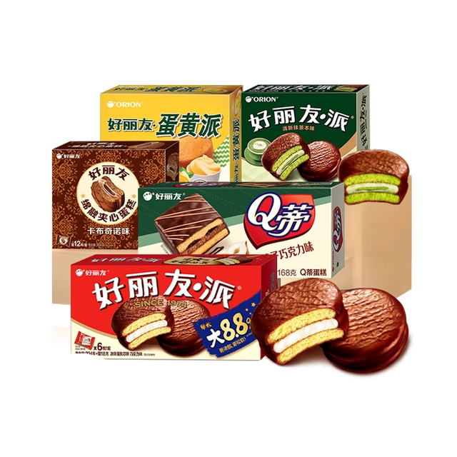 好丽友巧克力派Q蒂糕点4件 券后35元