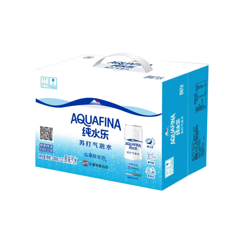 百事 可乐纯水乐 AQUAFINA 无糖0脂0卡苏打气泡水 汽水330ml*20罐礼盒装 32.93元（