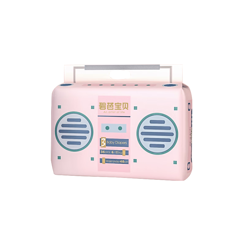 碧芭宝贝 收音机系列纸尿裤Radio新生儿宝宝尿裤尿不湿 纸尿裤M36片 22.75元 - 清风线报