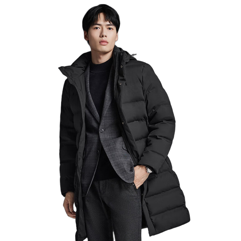 京东京造 男士长款羽绒服 100142125910 黑色 L 399元