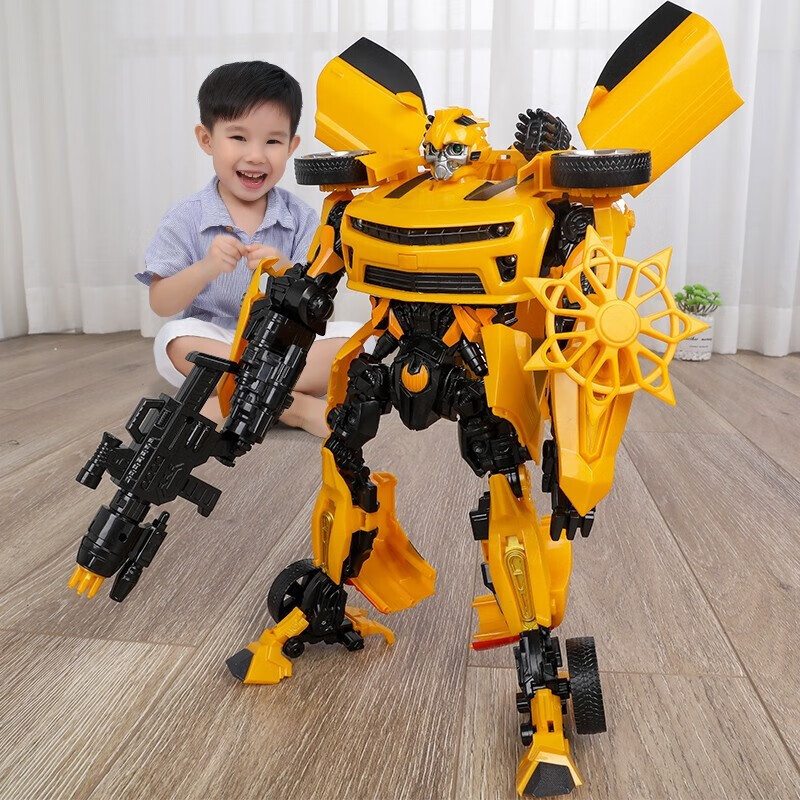 Temi 糖米 变形玩具金刚合金金属大黄蜂汽车人机器人儿童男孩玩具节日61六