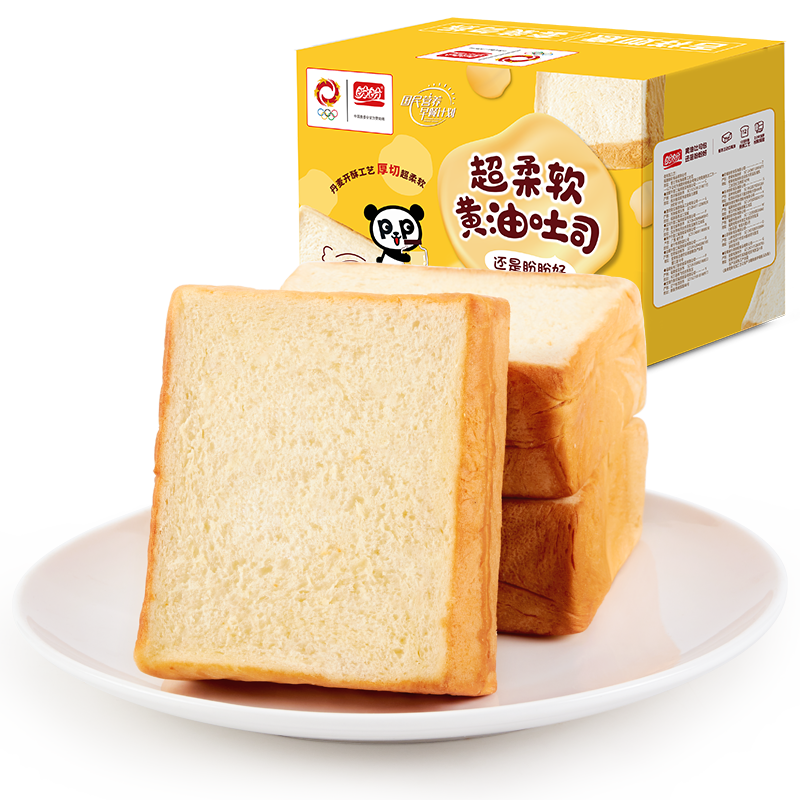 PLUS会员、需首购：PANPAN FOODS 盼盼 黄油吐司面包 1040g 16.68元包邮（需用券）