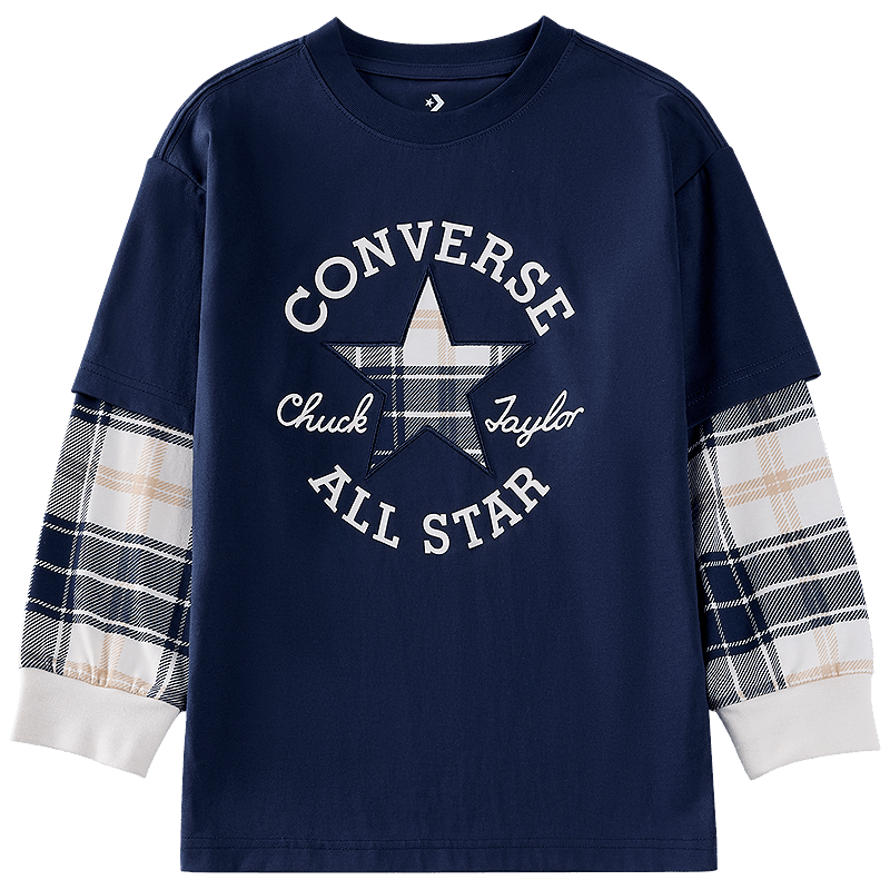 PLUS会员：CONVERSE 匡威 男童长袖T恤 110-160cm 78.16元包邮（需用券）