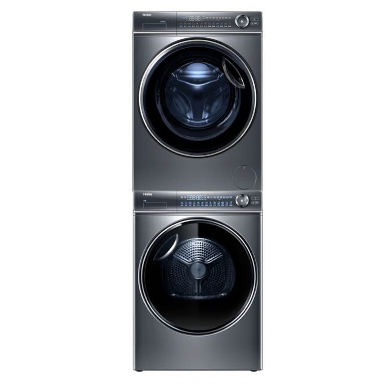 PLUS会员：Haier 海尔 升级精华洗烘套装10KG直驱洗衣机全自动+双擎热泵烘干机