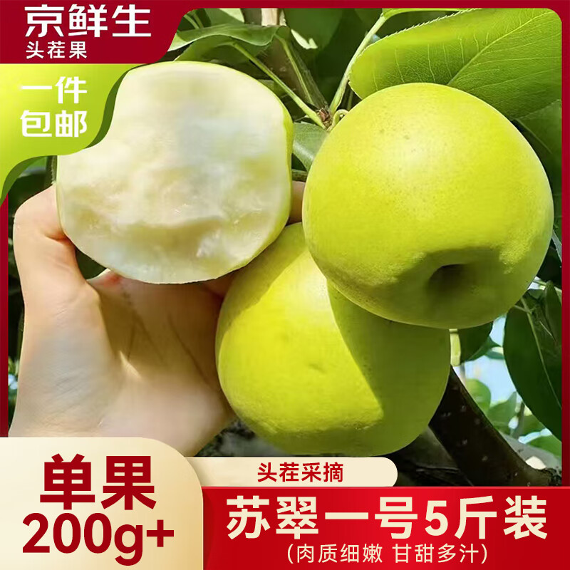 京鲜生 苏翠一号 净重5斤 单果200g+ 新鲜水果 源头直发包邮 17.67元(需用券)