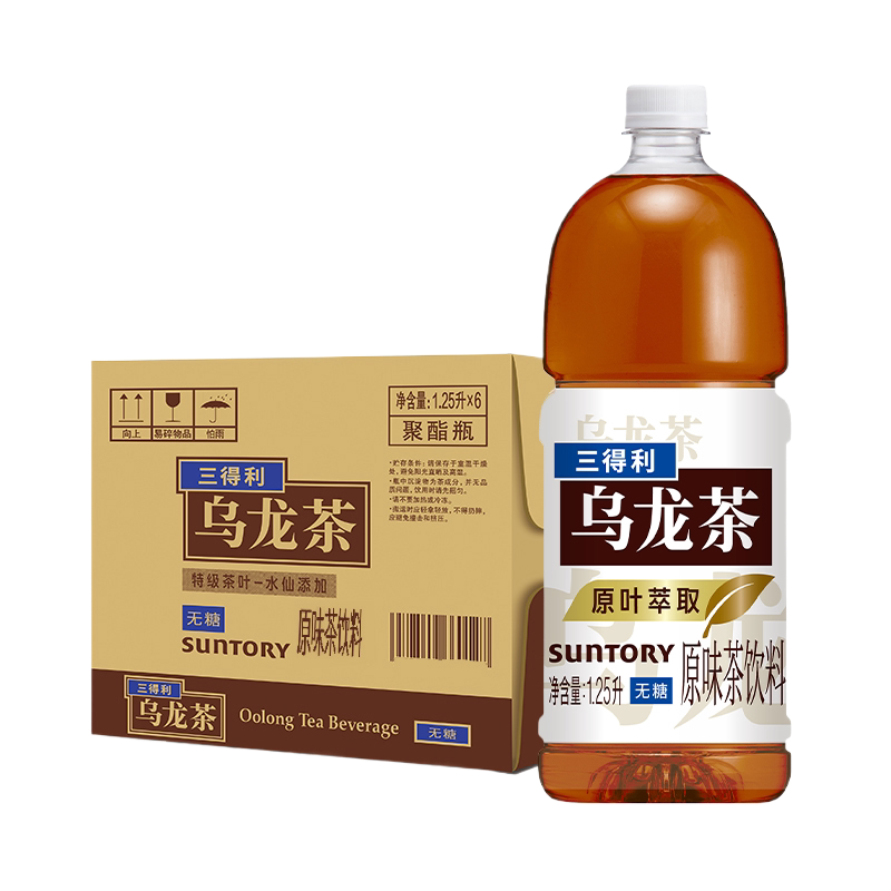 88VIP：三得利 无糖原味饮料整箱大瓶畅饮1250ml*6瓶 30.11元