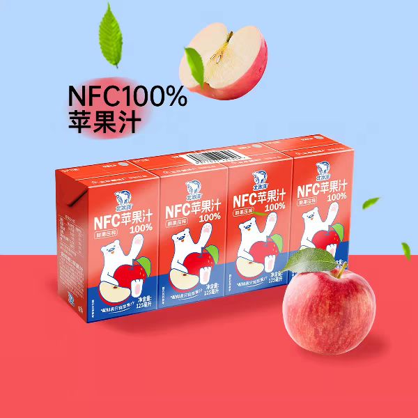 88VIP：北冰洋 100%NFC苹果汁 125mlx4盒 6.87元