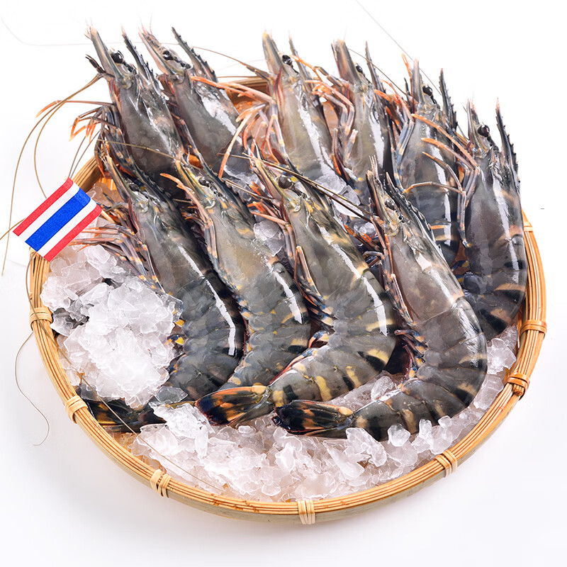 京东生鲜 泰国活冻黑虎虾 (大号40/50规格) 400g 16-20只/盒*4件 95.65元（合23.91元