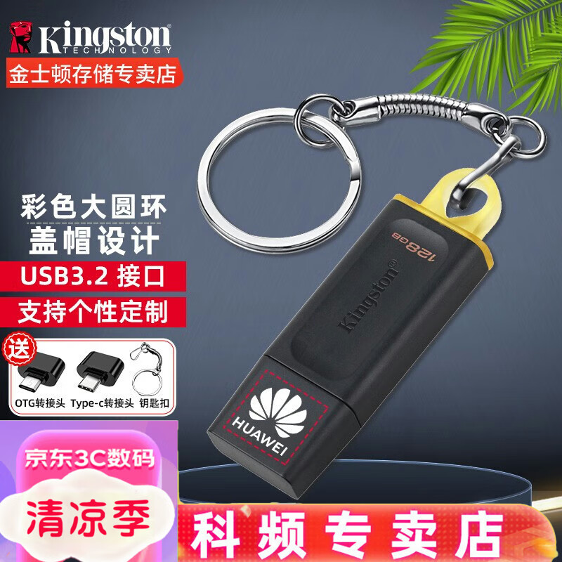 Kingston 金士顿 u盘 投标优盘 个性U盘 企业 闪存盘 USB3.2 多彩 时尚 DTX 128G U盘 
