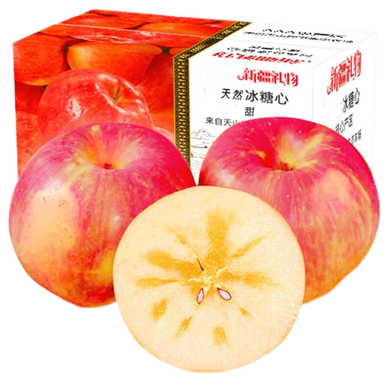 新疆冰糖心苹果红富士 10斤装净重8.5斤 单果80-90mm 22.9元包邮（需用券）