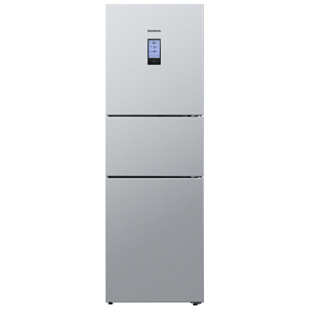 SIEMENS 西门子 274升无霜三门大容量家用冰箱零度保鲜独立三循环银色BCD-274W(K