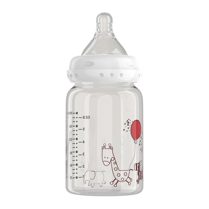 佩奇妈妈 PEIQIMAMA 新生儿奶瓶0-6个月婴儿奶瓶玻璃奶瓶宽口径高硼硅玻璃180ml