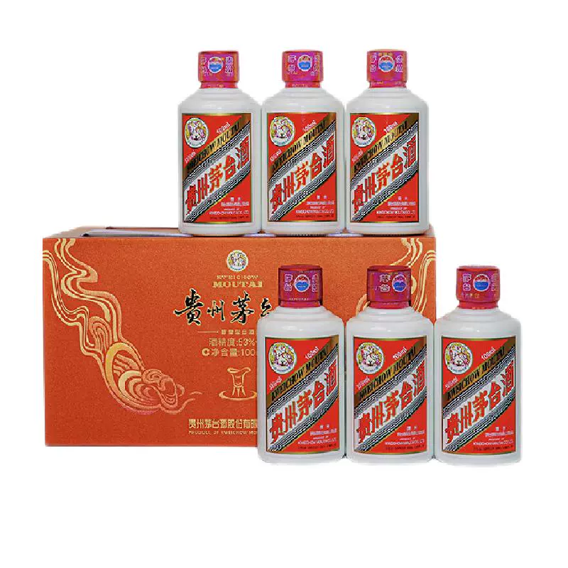 茅台 MOUTAI 飞天茅台 53%vol 酱香型 100ml*6瓶 ￥2136.55