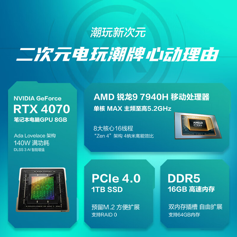 ASUS 华硕天选4 Plus 七代锐龙版17.3英寸游戏本灰色（锐龙R9-7940H