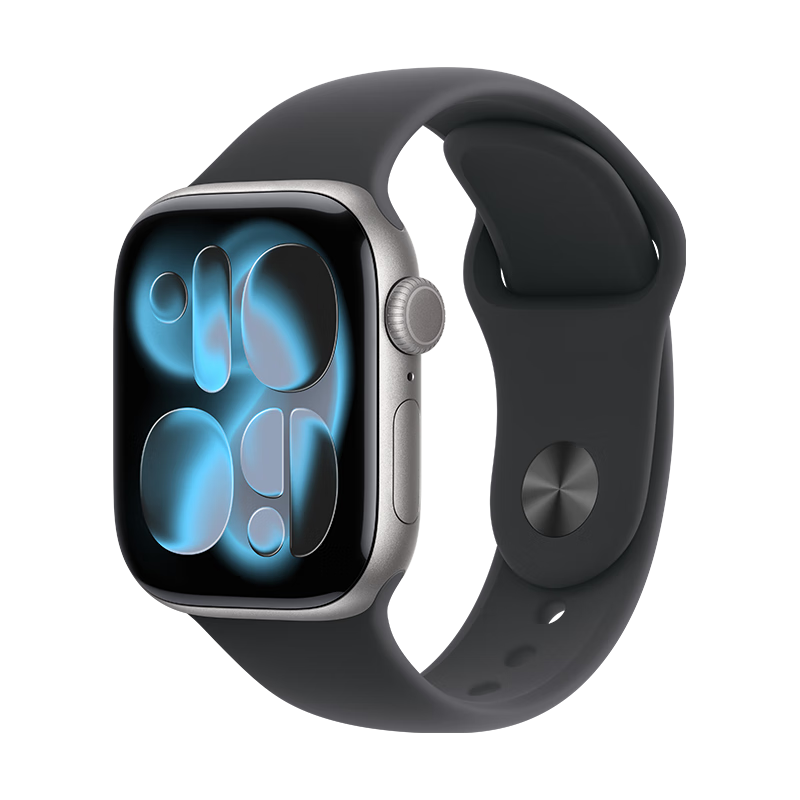 国家补贴、PLUS会员：Apple Watch Series 11 GPS版 42mm深空灰色铝金属壳黑色运动表