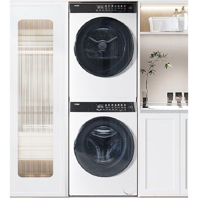 再降价、618预售、PLUS会员：Haier 海尔 晶彩白色洗烘套装 10kg直驱智投洗衣机