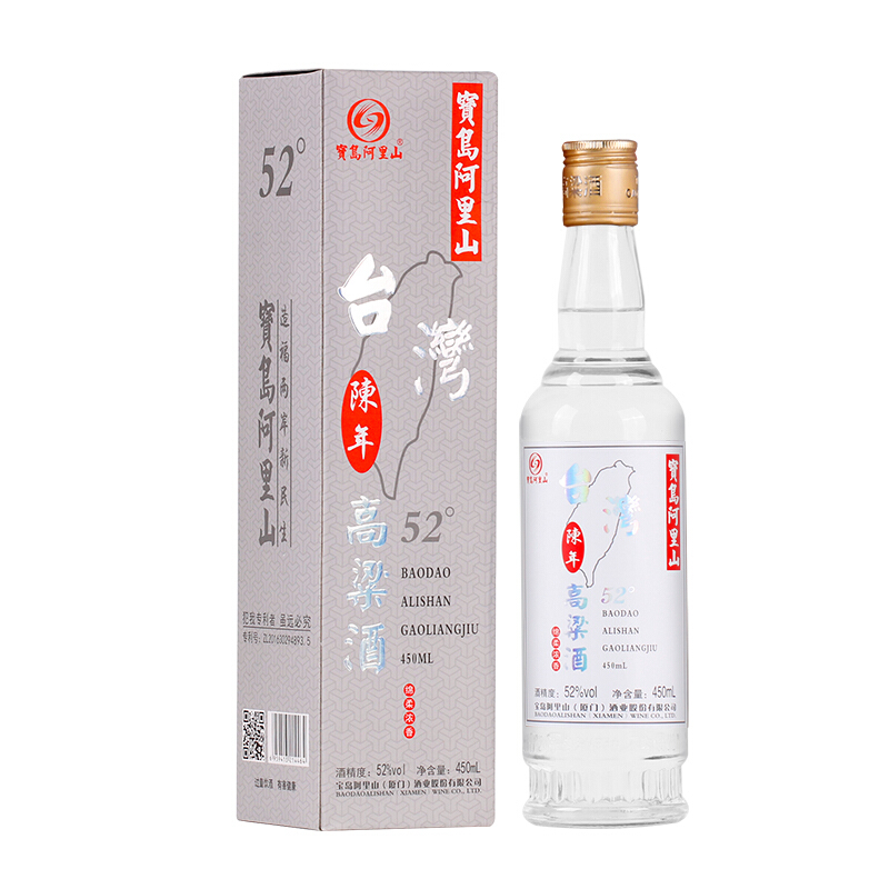 宝岛阿里山 陈年 高粱酒 52%vol 浓香型白酒 450ml 单瓶装 18.8元