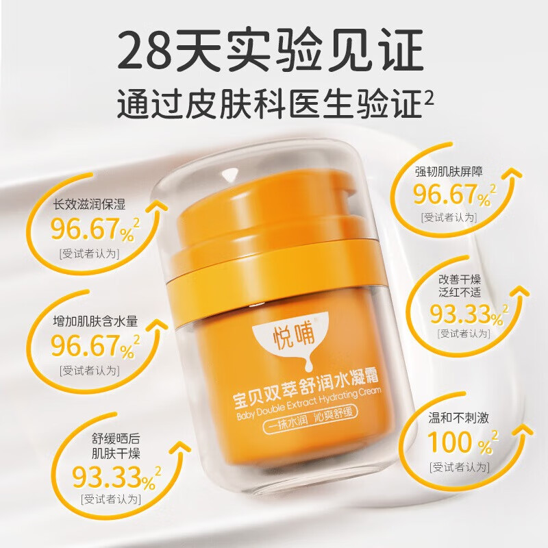 悦哺 婴儿面霜 宝宝夏季水凝霜 50g 38.94元（需用券）