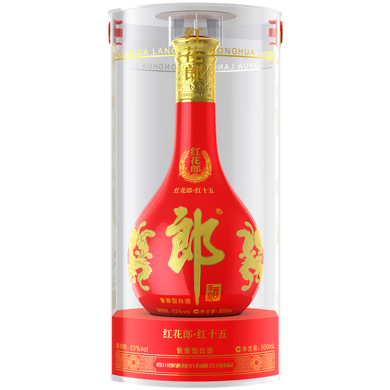 郎酒 红花郎10/15 酱香型 高度白酒 53度 500ml 53度 500mL 1瓶 369元(需用券)