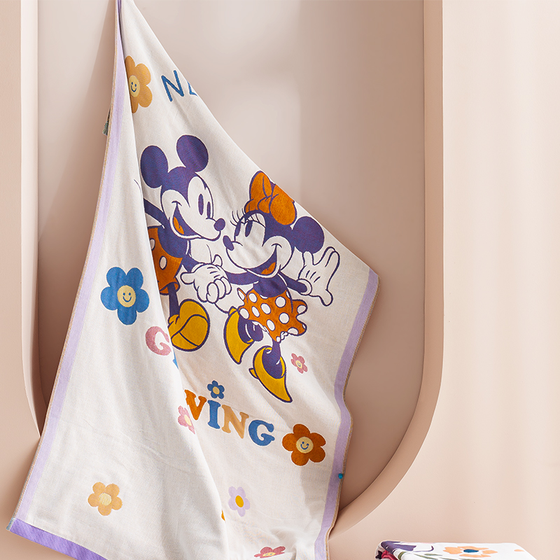 88VIP：Disney 迪士尼 浴巾纯棉纱布儿童洗澡大毛巾全棉柔软吸水不掉毛加大裹