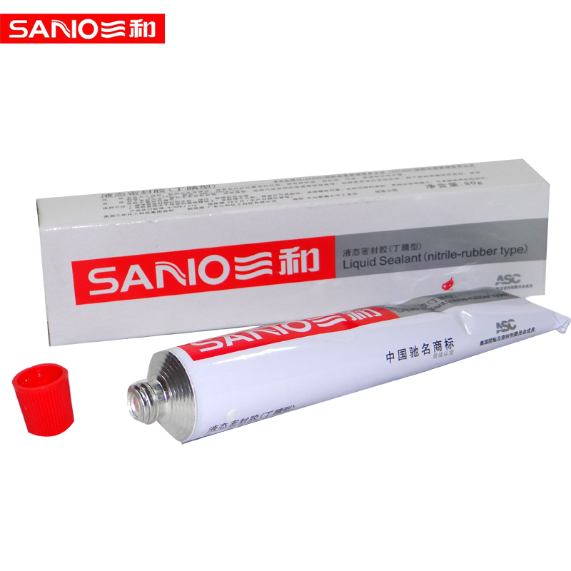 SANO 三和 液态密封胶中性白色丁腈胶汽车螺纹水管耐高温胶防水快干灰色（