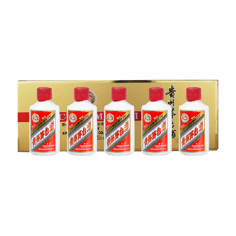 moutai 茅台 飞天茅台 海外版 2022年 53%vol 酱香型白酒 50ml*5瓶