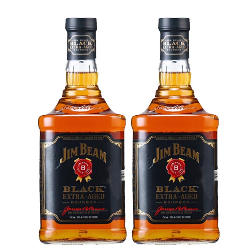 JIM BEAM 金宾 波本威士忌 美国进口洋酒 金宾黑牌700ML*2双支装 158元（需用券