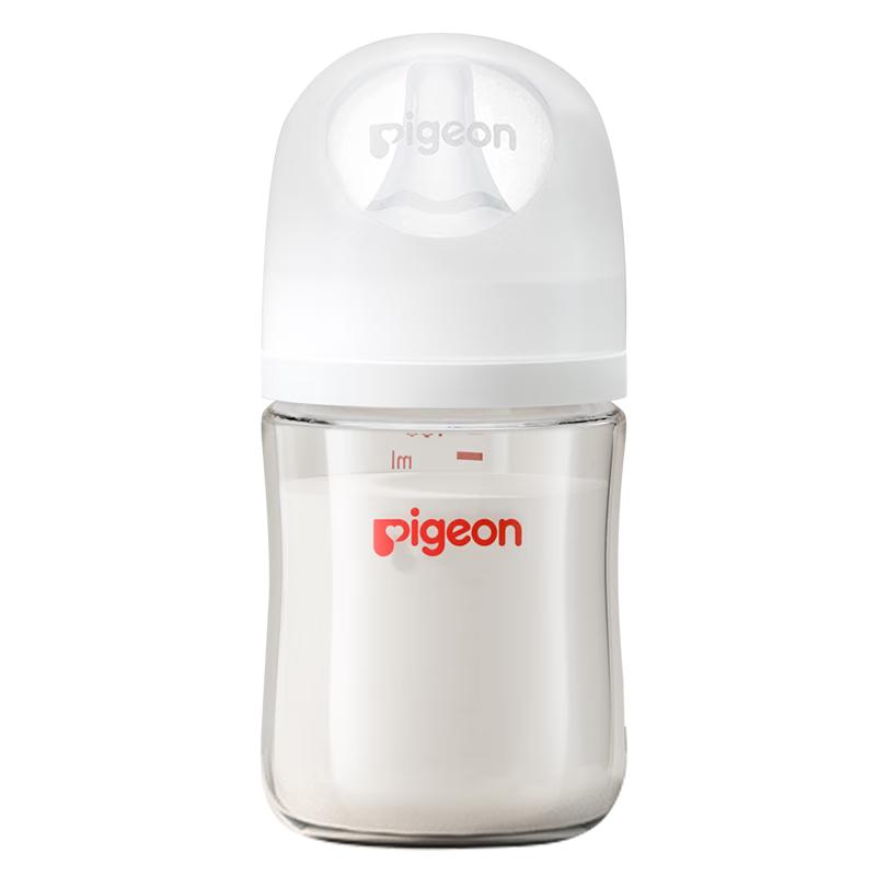 贝亲 多规格可选 自然实感第3代 新生婴儿玻璃奶瓶 宽口径 160ml AA260 SS号 0个