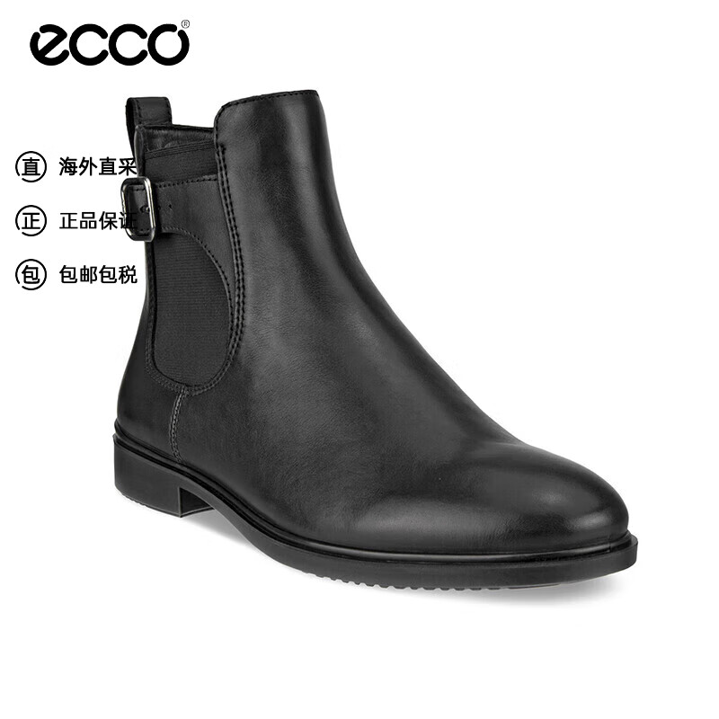 ecco 爱步 女鞋舒适休闲百搭切尔西女靴209813 01001黑色 ￥597.56