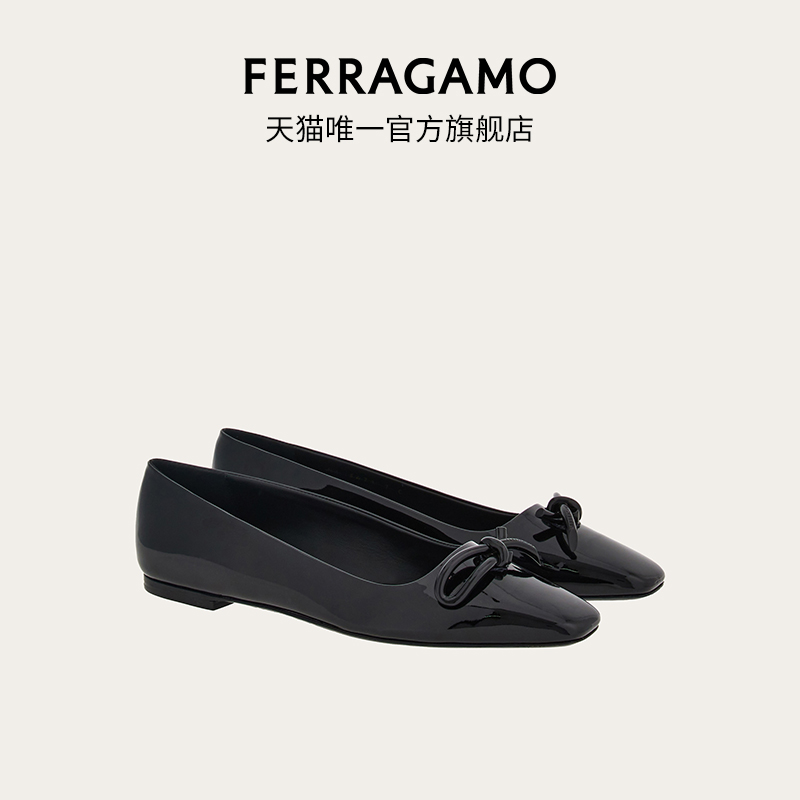 Salvatore Ferragamo 菲拉格慕 FERRAGAMO菲拉格慕女士不对称蝴蝶结芭蕾舞平底鞋 365