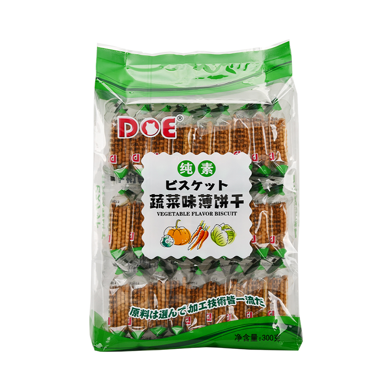 DOE 餖 蔬菜味薄饼干300g零食网红梳打进口马来西亚薄脆脆饼 13.98元（需用券