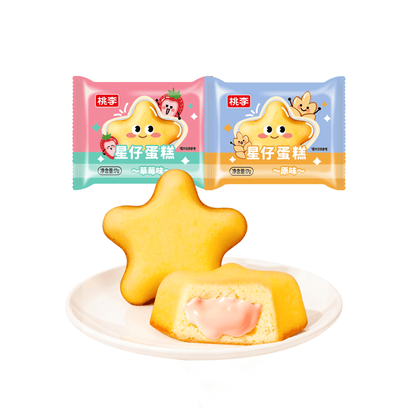 桃李星仔蛋糕 原味草莓味 459g×27袋 13.91元
