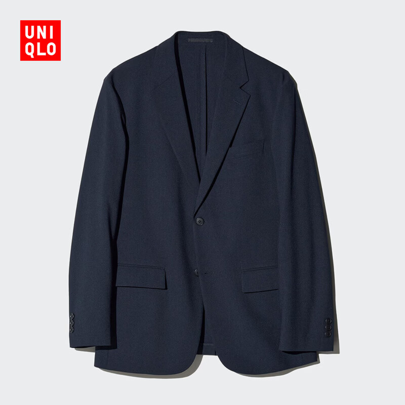优衣库 男装快干弹力轻型茄克/外套夹克482223 69 藏青色 XL 359元（需用券）
