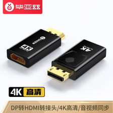 PLUS会员：Biaze 毕亚兹 DP转HDMI转接头 4K高清公对母接口displayport电脑笔记本电
