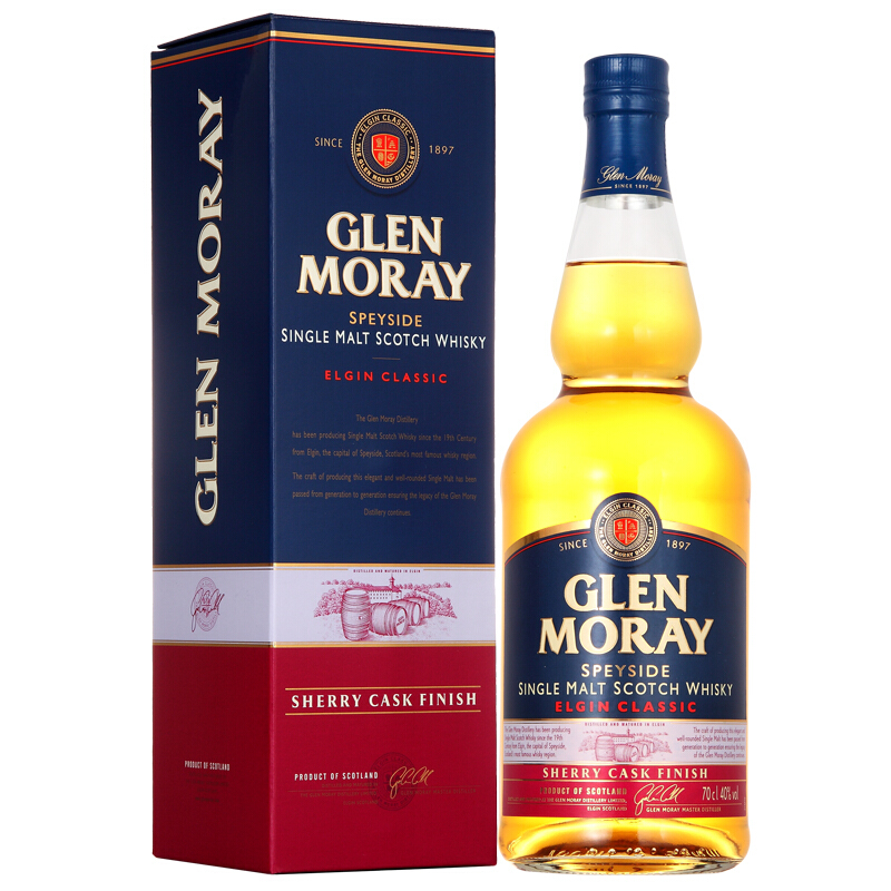 GLEN MORAY 格兰莫雷 斯佩塞 单一麦芽威士忌 40%vol 700ml 135.38元
