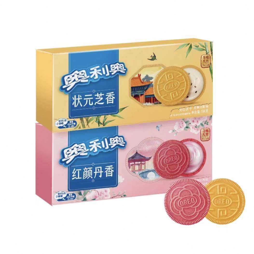 88VIP:奥利奥 夹心饼干 奶油牡丹味+芝麻奶酥味 194g*2盒 10.32元+2.68元淘金币