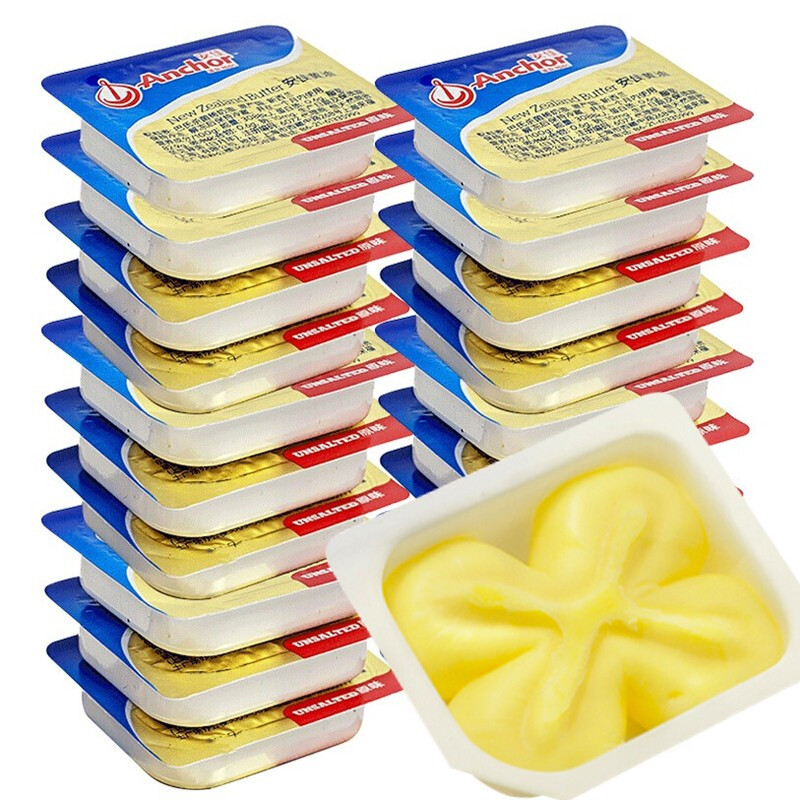 Anchor 安佳 新西兰进口黄油16盒煎牛排黄油小包装动物黄油 烘焙黄油112g 16盒