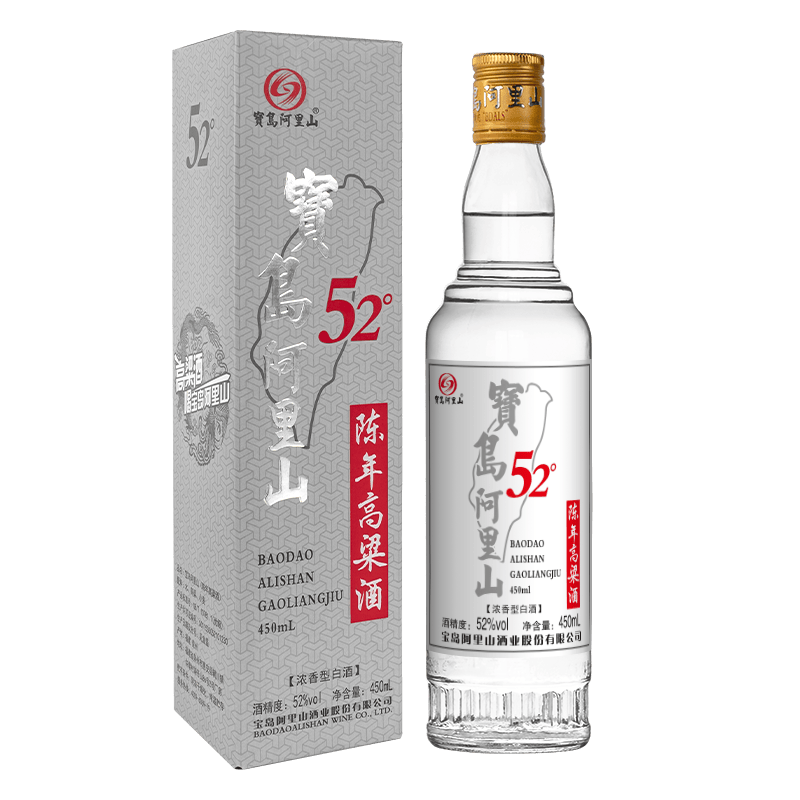 宝岛阿里山 高粱酒 52度 450mL 陈年口粮酒 7.39元（需凑单）