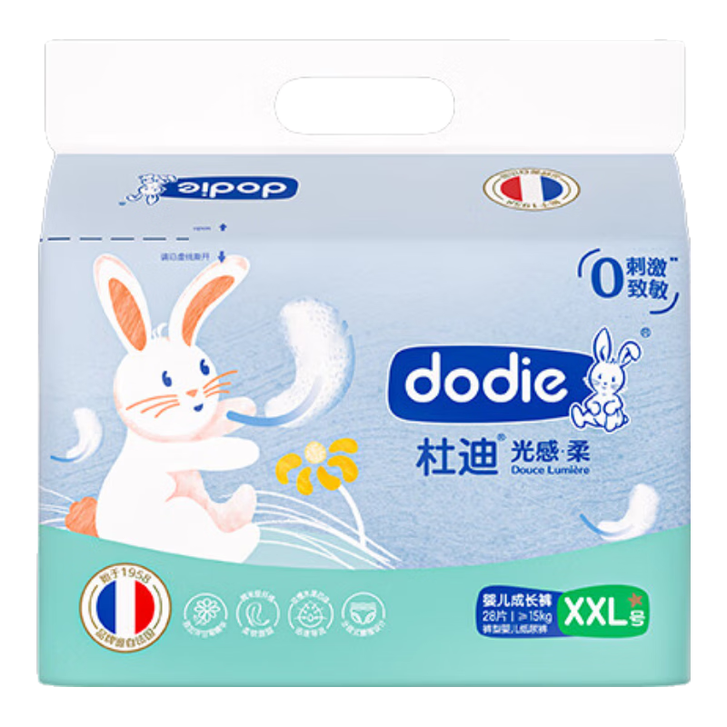 dodie 光感柔 拉拉裤 XXL码 28片*4件 142元（146元元+返4元超市卡，合35.5元/件）