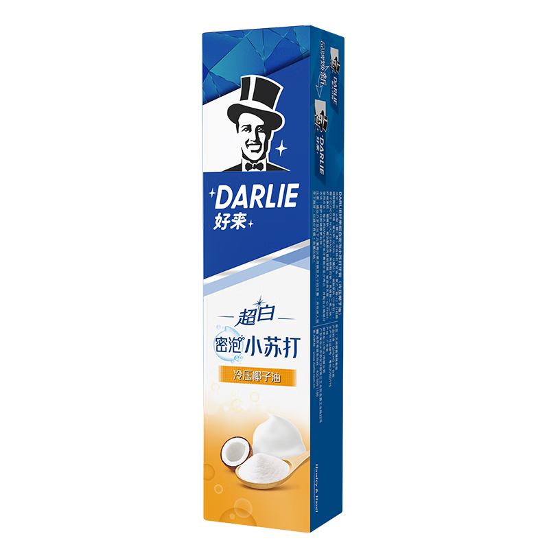需换购:DARLIE好来(原黑人)超白密泡小苏打牙膏190g温和亮白（新旧包装随机发