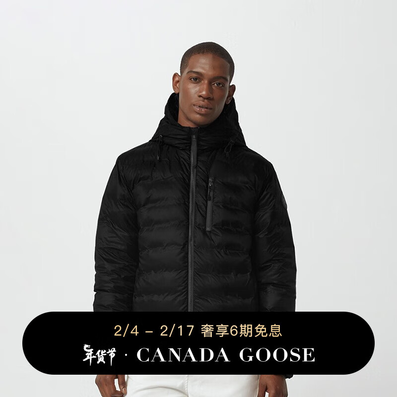 CANADA GOOSE 6期免息：加拿大鹅（Canada Goose） Lodge男士黑标羽绒连帽衫哑光羽