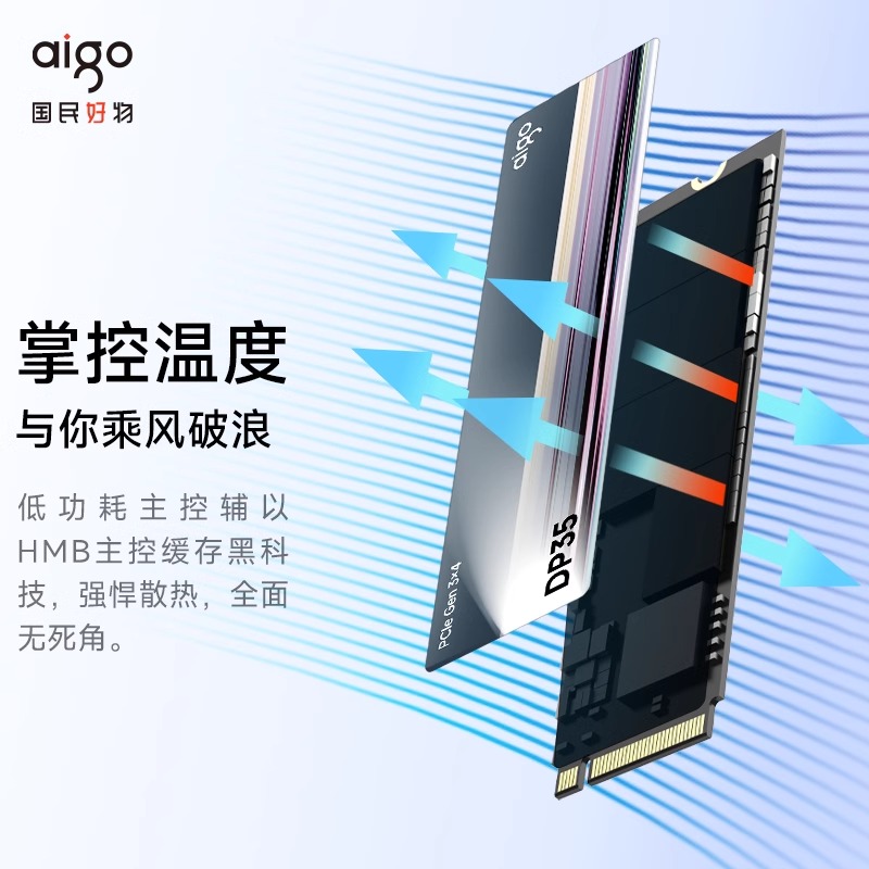 aigo 爱国者 DP35固态硬盘1tNVMeM.2256G 512G台式机电脑笔记本SSD 141.55元