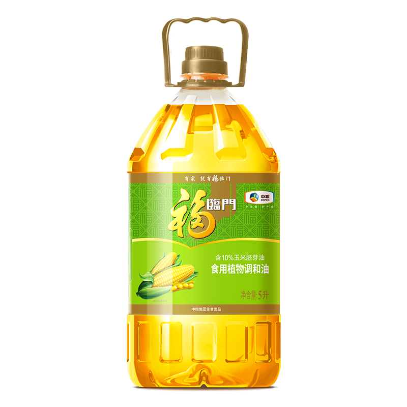 福临门 食用油 玉米清香食用植物调和油5L 227元（需领券，合45.4元/件）