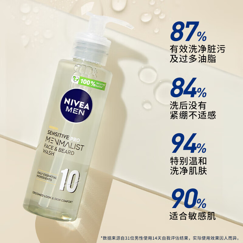 NIVEA 妮维雅 男士洁面 200ml 12.15元（需买2件，需用券）